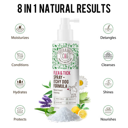 Gentle Plant-Based Flea & Tick Shampoo for Dogs - 300ml - Cleanses, Freshens & Soothes Sensitive Skin