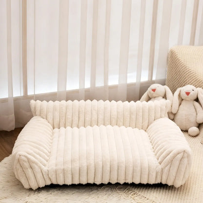 Luxurious Cozy Fluffy Fleece Pet Sofa Bed - Removable Washable Cover for Year-Round Comfort, Ideal for Indoor & Outdoor Use for Cats