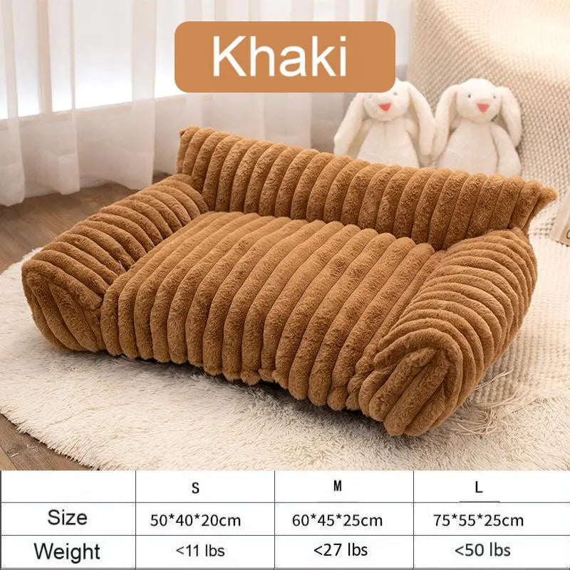 Luxurious Cozy Fluffy Fleece Pet Sofa Bed - Removable Washable Cover for Year-Round Comfort, Ideal for Indoor & Outdoor Use for Cats