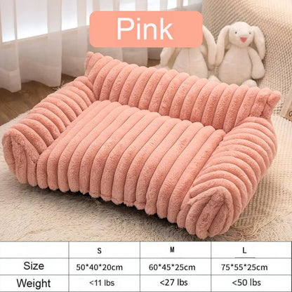 Luxurious Cozy Fluffy Fleece Pet Sofa Bed - Removable Washable Cover for Year-Round Comfort, Ideal for Indoor & Outdoor Use for Cats
