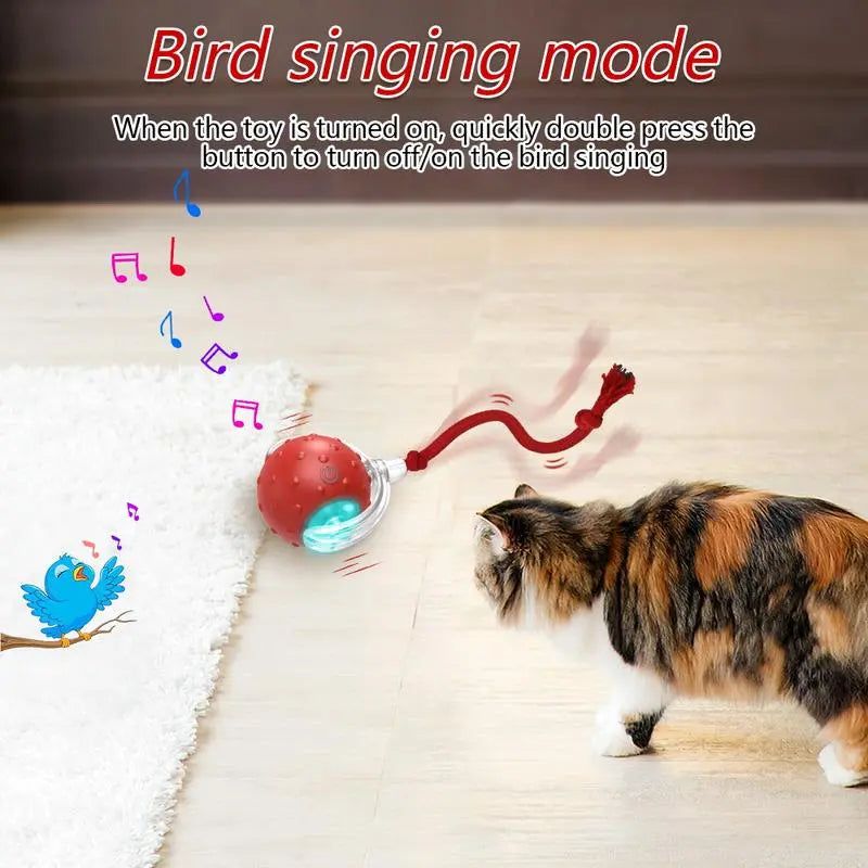 Engaging Automatic Cat Toy Ball - Fast Rolling & Chirping Fun for Indoor Cats!