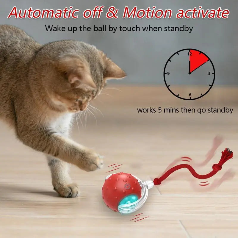 Engaging Automatic Cat Toy Ball - Fast Rolling & Chirping Fun for Indoor Cats!