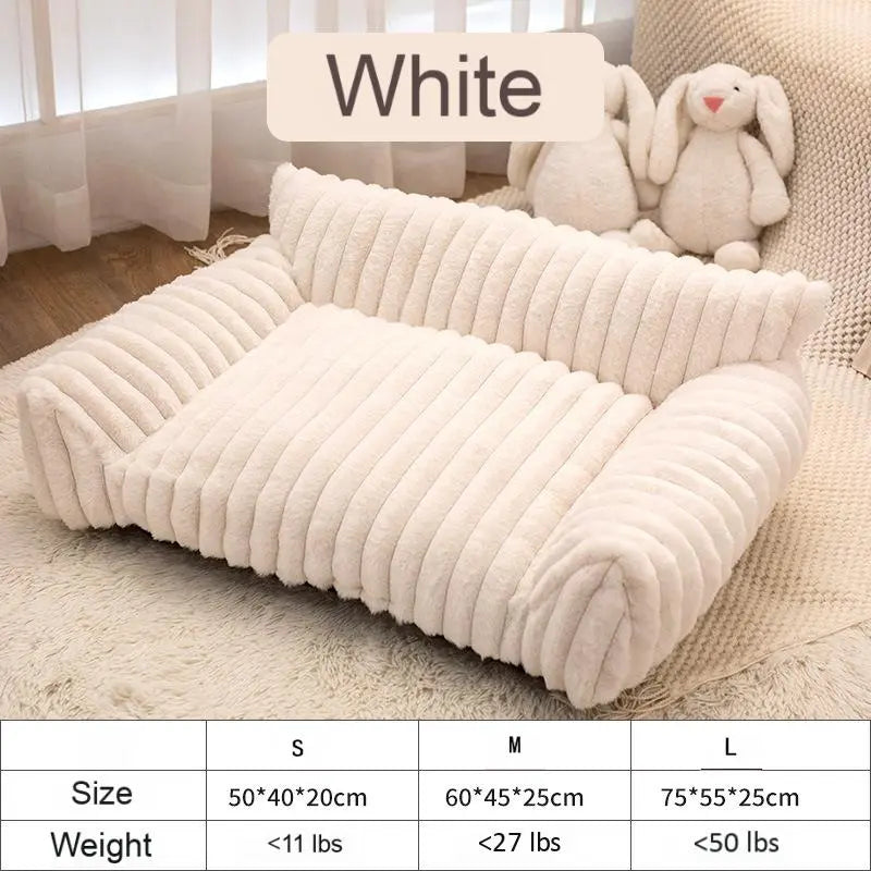 Luxurious Cozy Fluffy Fleece Pet Sofa Bed - Removable Washable Cover for Year-Round Comfort, Ideal for Indoor & Outdoor Use for Cats