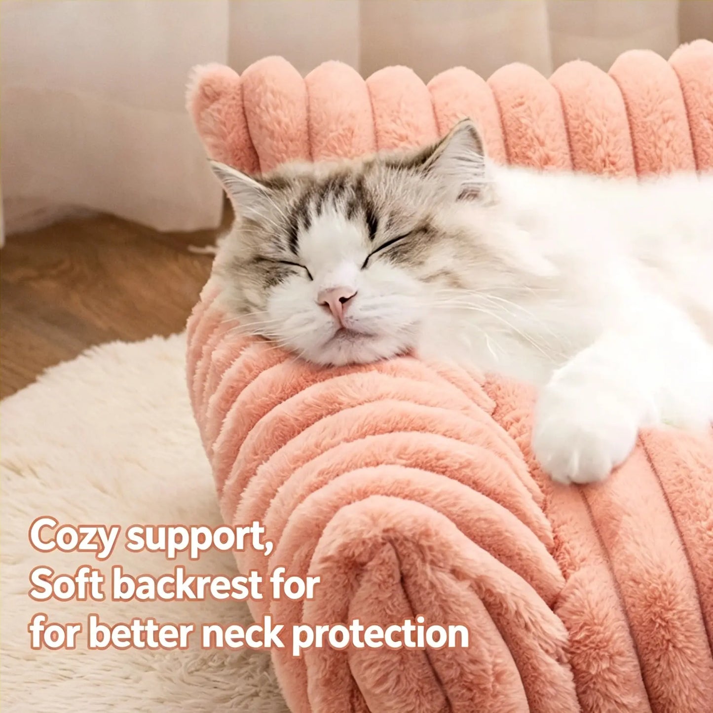 Luxurious Cozy Fluffy Fleece Pet Sofa Bed - Removable Washable Cover for Year-Round Comfort, Ideal for Indoor & Outdoor Use for Cats